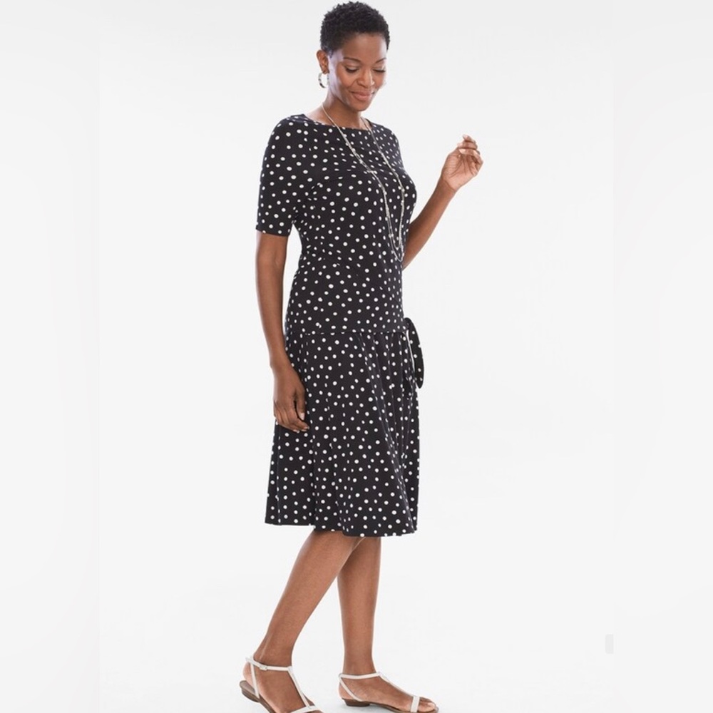 Chico’s Polka Dot Tie-Front Tee